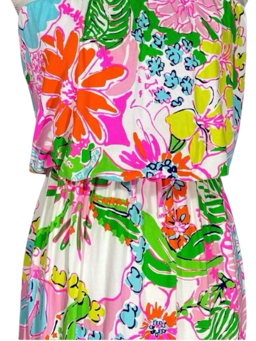 Lilly Pulitzer Pink Tropical Strapless Maxi Dress - Picture 5 of 9